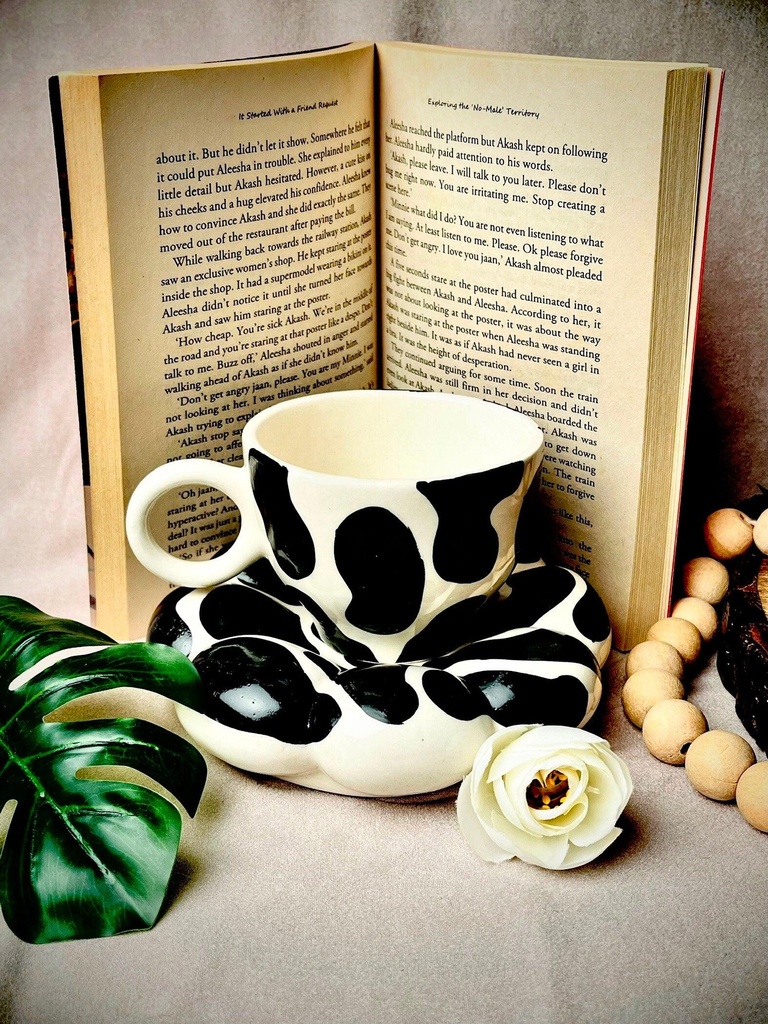 [7532546687064] Dalmatian Bubble Cup & Saucer