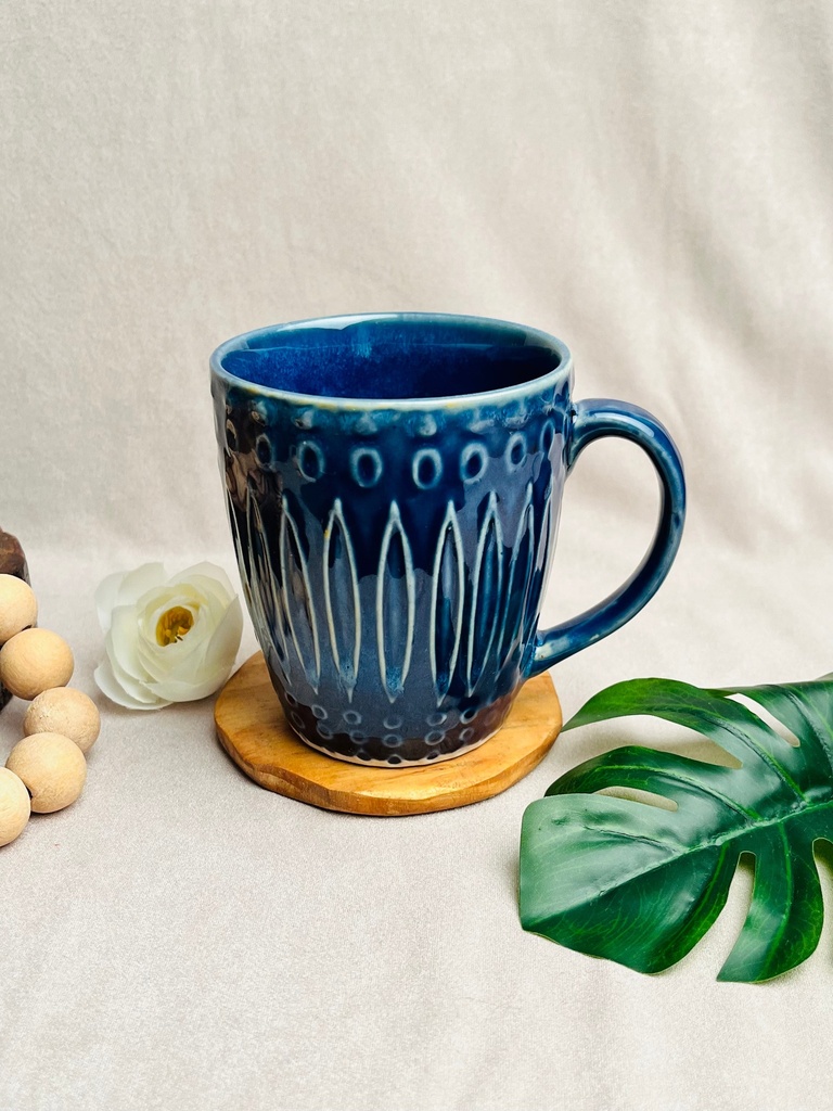 [7539034685528] Elegant Blue Happy Mug