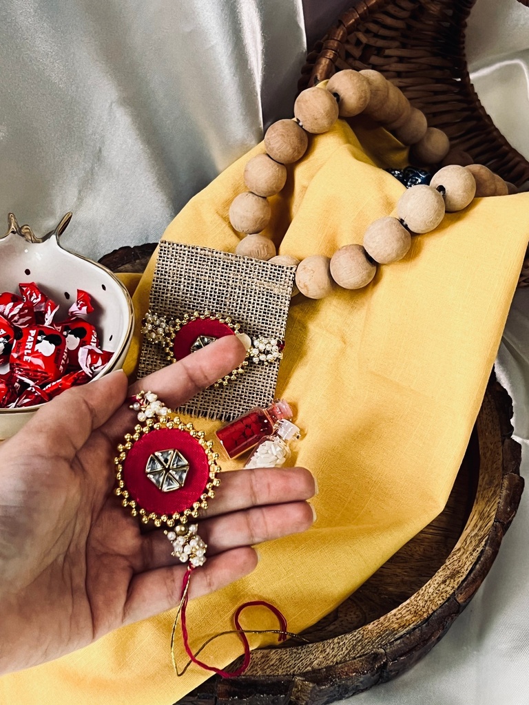 [8065808924760] Handmade Fabric Rakhi