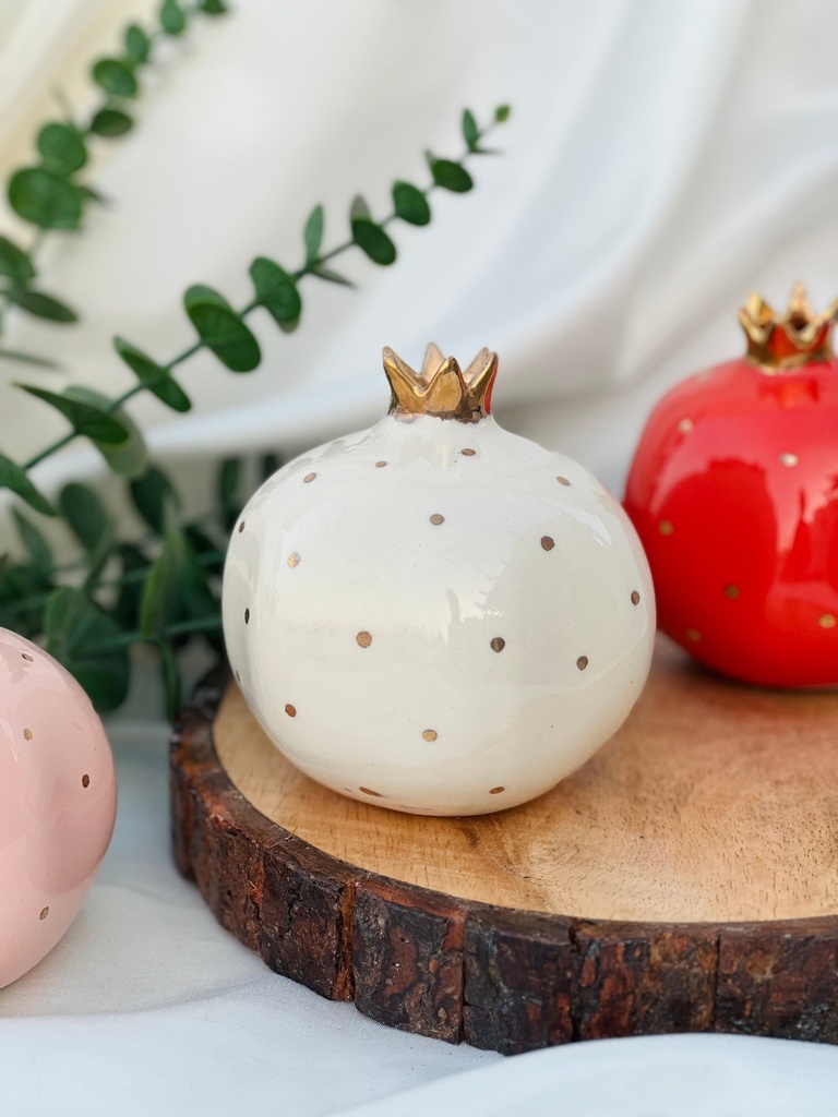 [8202199924824] Ivory Pomegranate Bud Vase