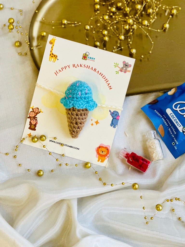 [8425259991128] Ice Cream Softi | Kids Fabric Rakhi
