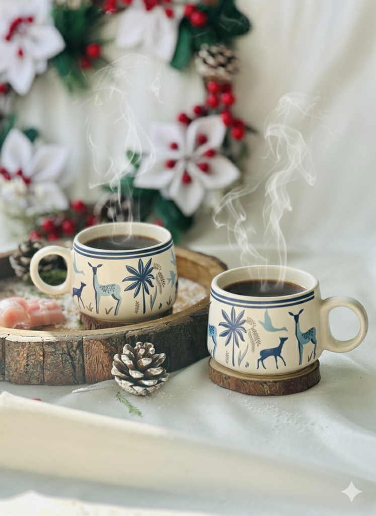 [8552845246552] Blue Deer Chai Cups- Set of 2