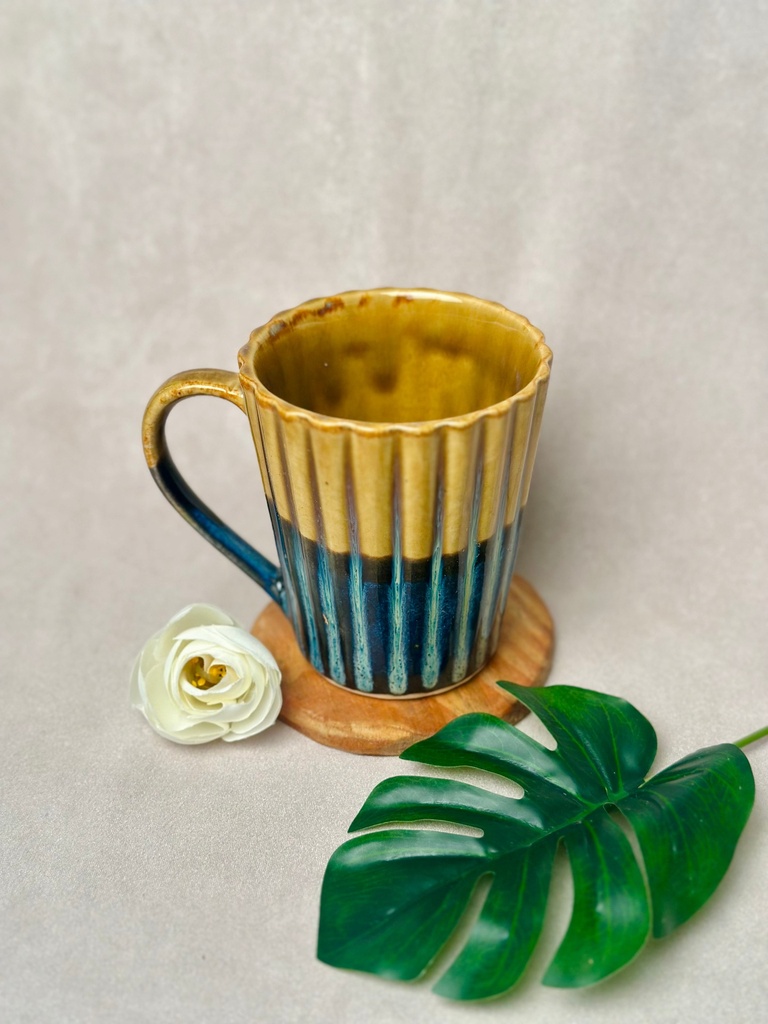 Mustard & Blue Ombre Mug (Blue)