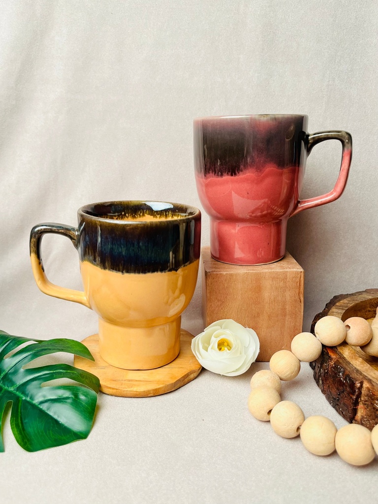 Pink & Yellow Goblet Mug Combo
