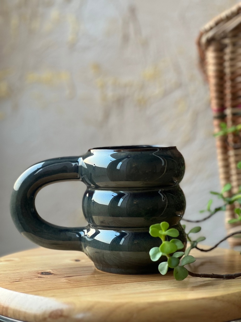 Olive Green Love Handles Mug
