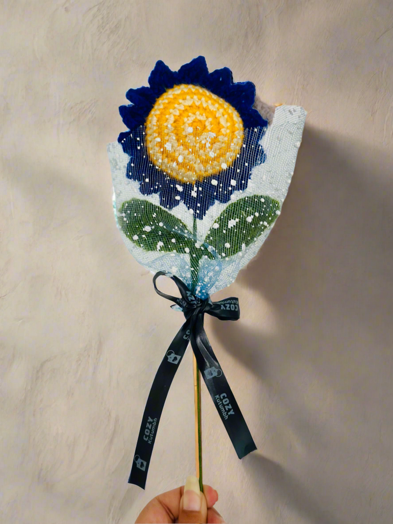 Crochet Starry Night Sunflower | Handmade Forever Flower | Van Gogh Inspired (Handmade)