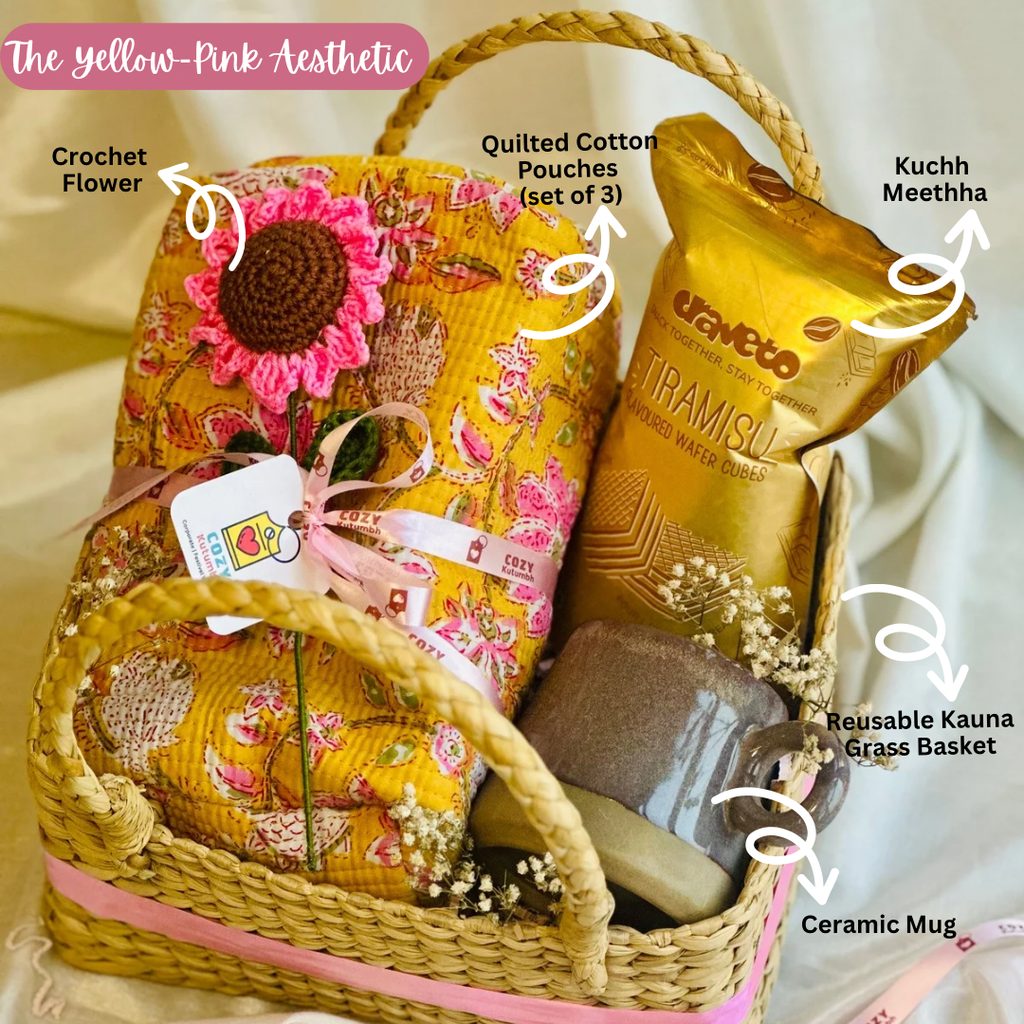 The Yellow-Pink Aesthetic Hamper (Pink)