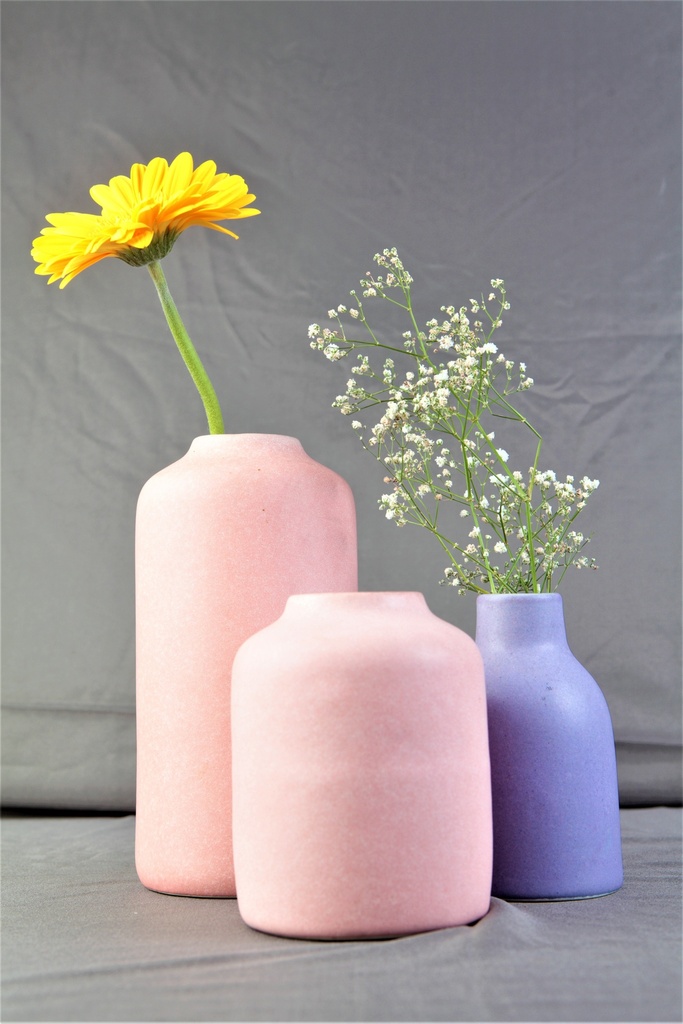 [7356866461784] Pink Ceramic Vase Combo II
