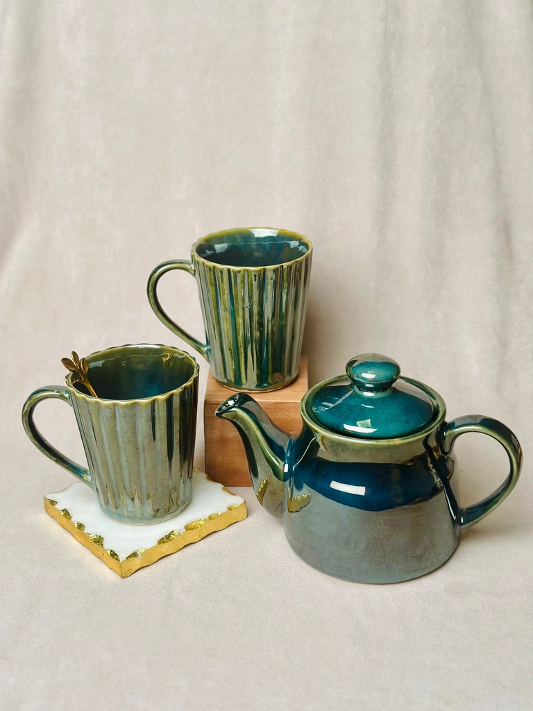 [7524879990872] Glazed Kettle Combo with 2 Mugs