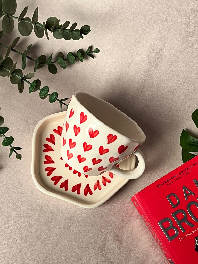 [7525281235032] Dil Se All Hearts Cup & Saucer