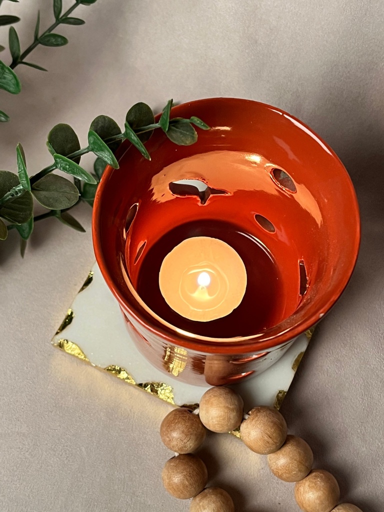 [7526002720856] Orange Fish-y Tealight Holder